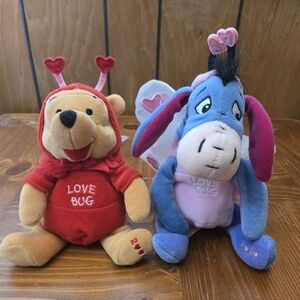 Love Bug Disney Winnie the Pooh and Eeyore Plush Beanbag Set